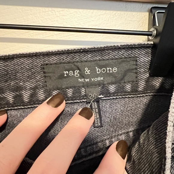 Rag & Bone Dylan High Waist Grey Kuro Flare Jeans 100% Cotton Sz 26 - Picture 11 of 11